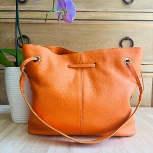 NEW! Talbots Genuine Leather Slouch Shoulder Handbag Small Hobo Pebbled Tote Bag